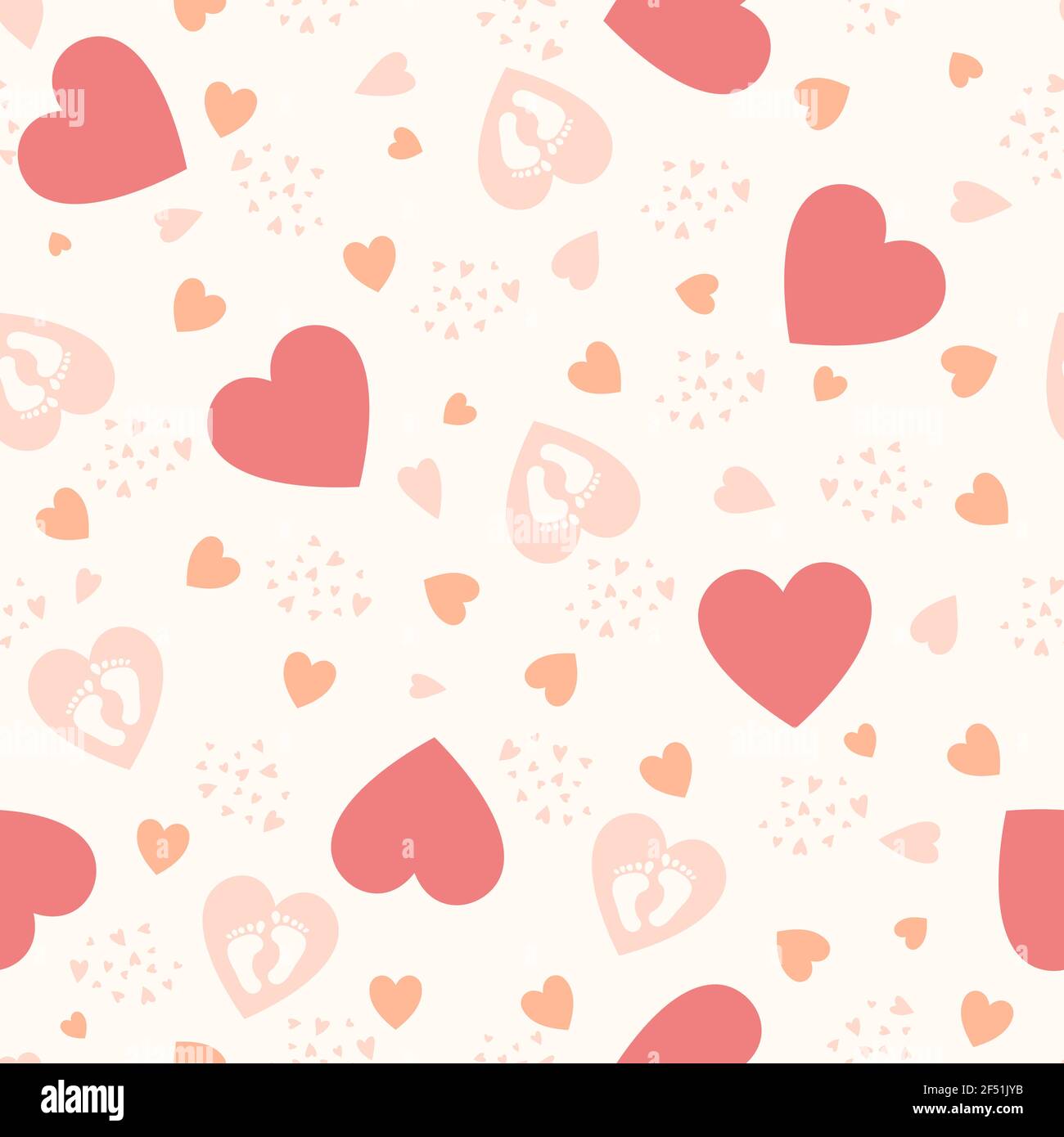 Arriere Plan Mignon Avec Coeurs Et Pieds De Bebe Motif Seeamless Pour Bebe Couleurs Pastel Nuances Roses Vecteur Image Vectorielle Stock Alamy