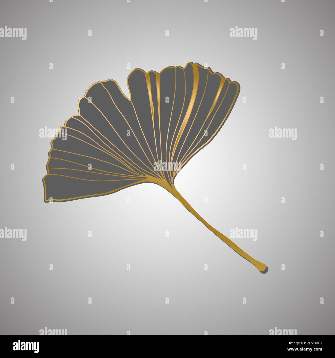 Illustration vectorielle de la feuille de ginkgo biloba. Dessin artistique à la ligne d'encre Illustration de Vecteur