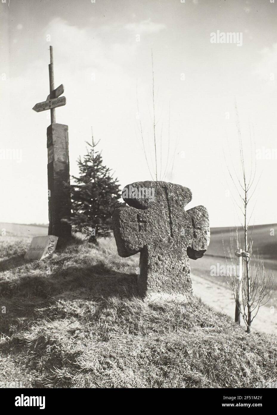 Gottleuba, quatorze croix de pierre nothelfer Banque D'Images