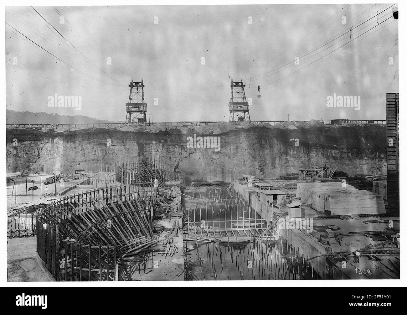 Panama. Verrouillage de canal en cours de construction Banque D'Images