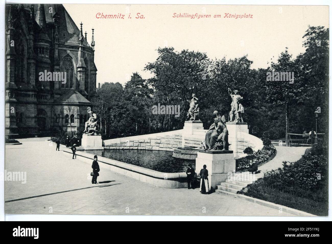 Les personnages de Schilling au Royal Square Chemnitz. Les personnages de Schilling sur la place royale Banque D'Images