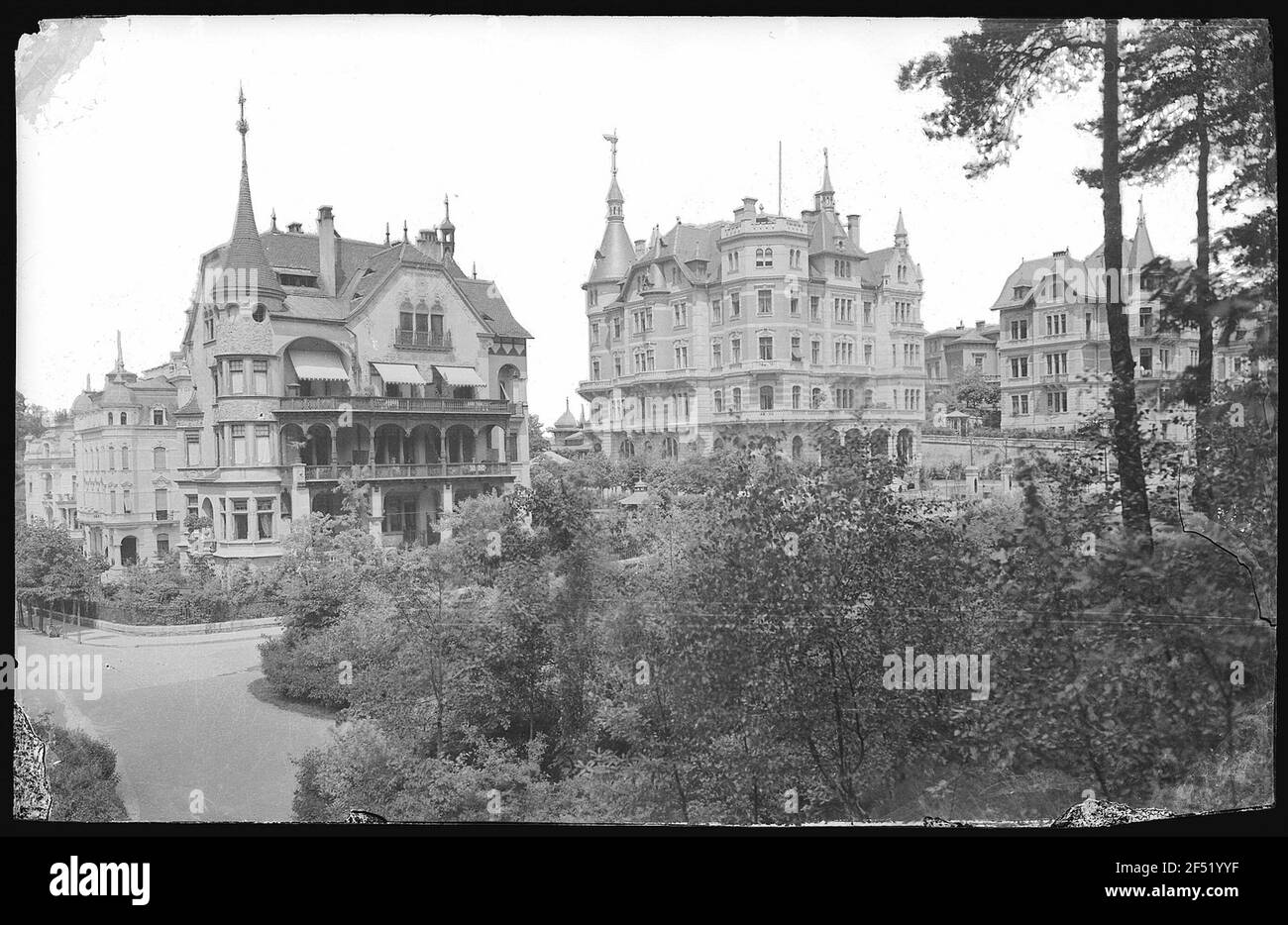 Carlsbad. Westend. Villa Silva, Savoy-Westend Hotel et Villa Klemm Banque D'Images