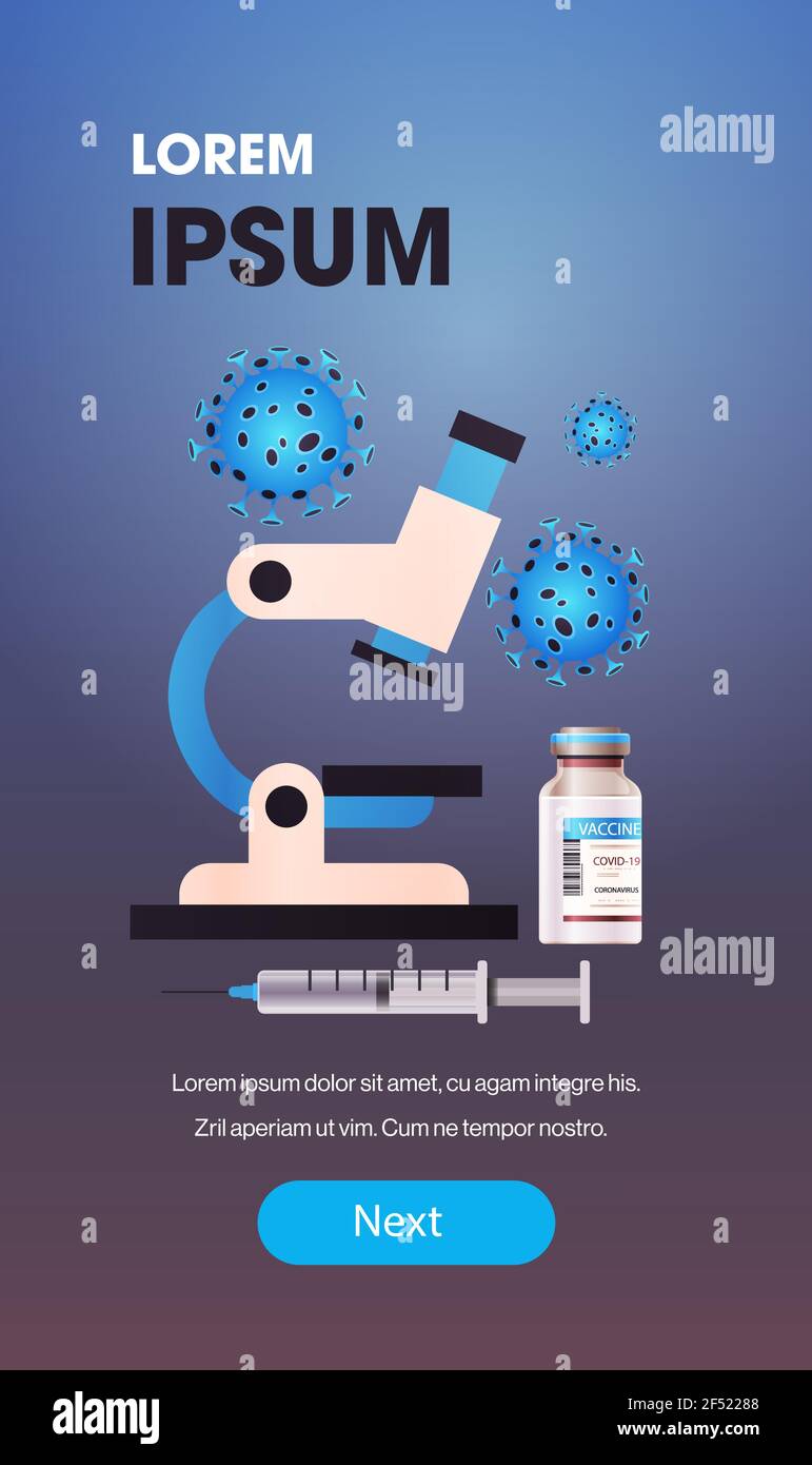 covid-19 mise au point d'un vaccin vaccination immunisation contre la maladie à coronavirus recherche médicale concept Illustration de Vecteur