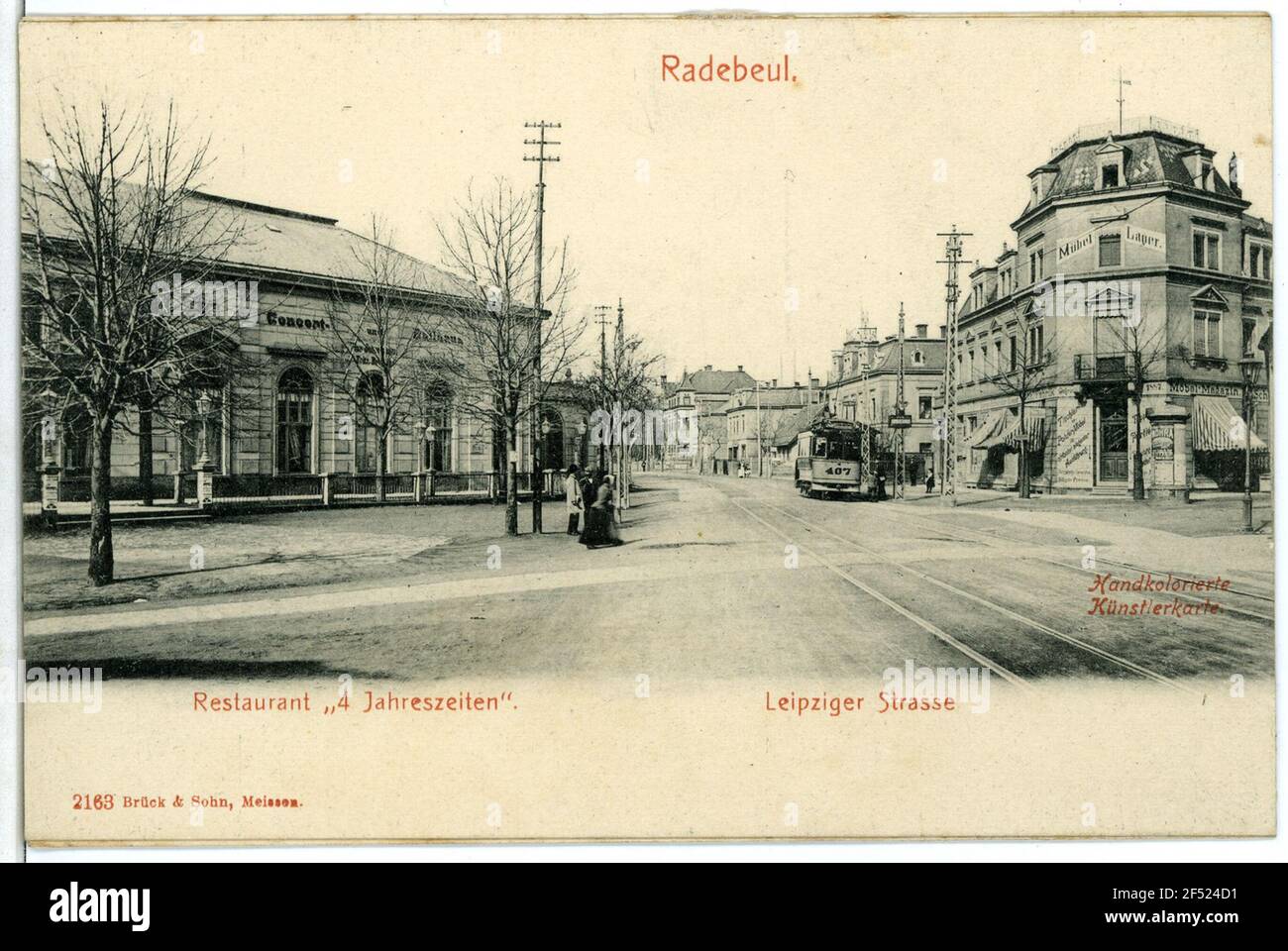 Rue Leipziger, restaurant 4 Radebeul. Leipziger Street, restaurant 4 saisons Banque D'Images