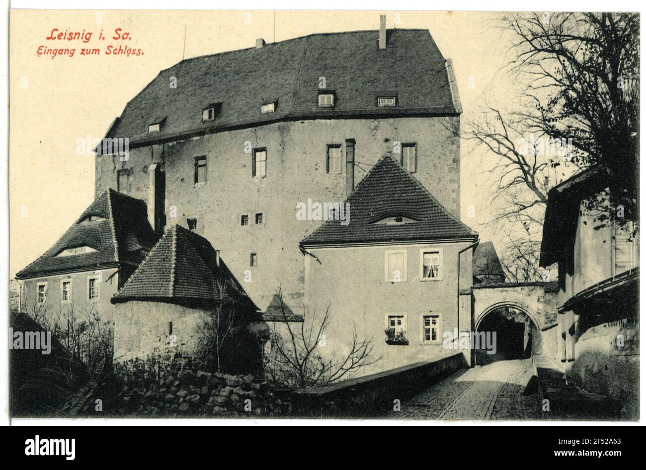 Entrée au château de Leisnig. Entrée au château Banque D'Images