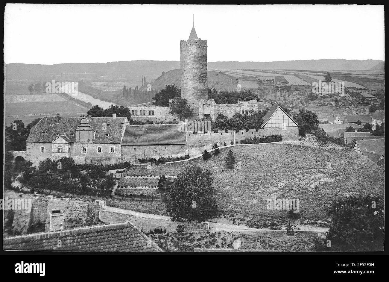 Schönburg. À la Saale, Schlossruine Banque D'Images