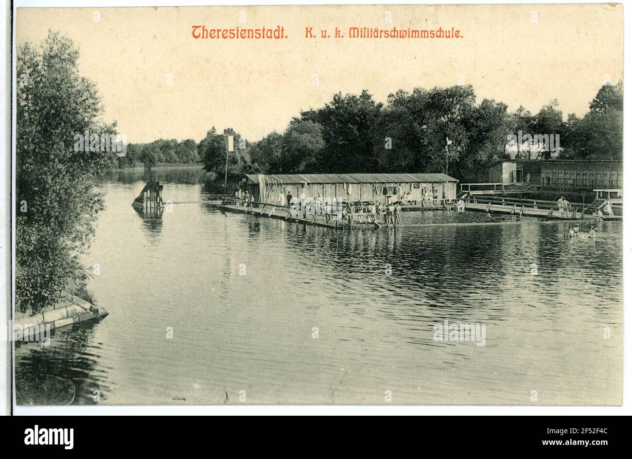 École militaire de natation Theresienstadt. Piscine du K. U. K. école de natation militaire Banque D'Images