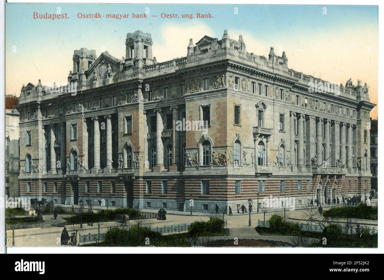 Banque hongroise autrichienne Budapest. Banque autrichienne-hongroise (1902-1904; Ignác Alpár) Banque D'Images