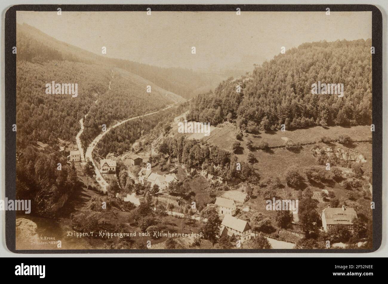 Lits enfants Bad Schandau. Partie locale dans le terrain de prêt. Vue depuis le criphang droit vers l'ouest Banque D'Images