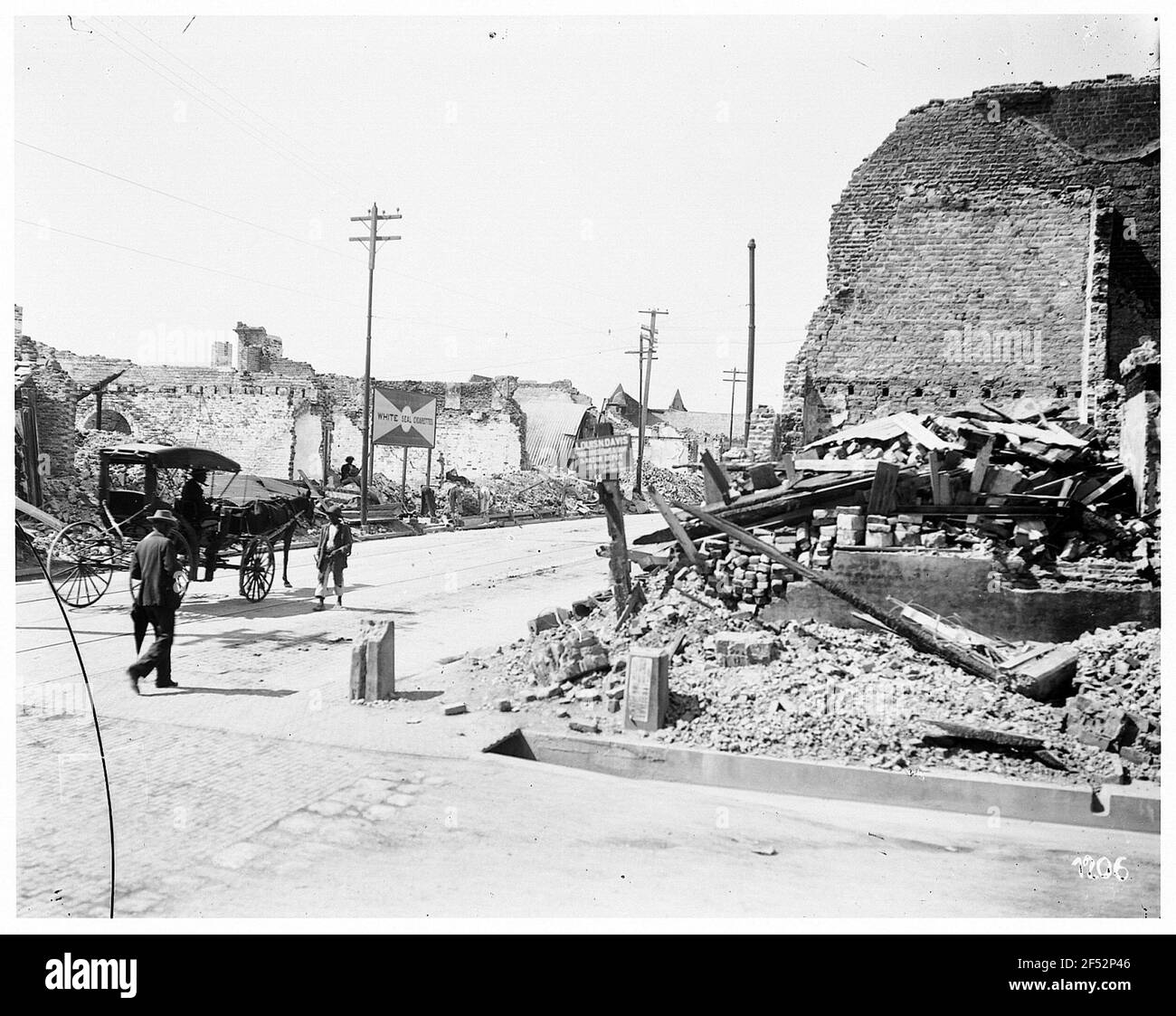 Kingston après le tremblement de terre du 14 janvier 1907 Banque D'Images
