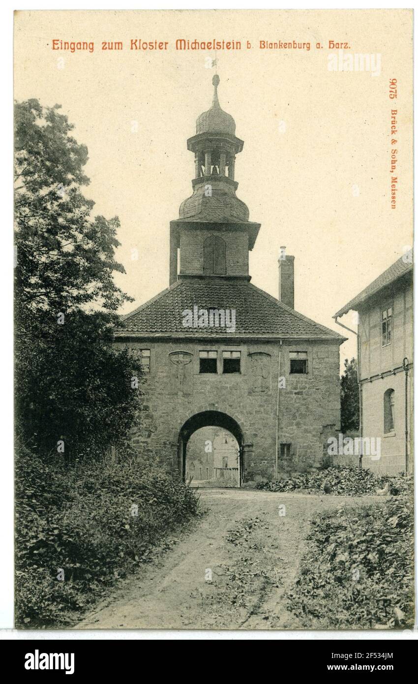 Entrée au monastère de Michaelstein Blankenburg. Entrée au monastère de Michaelstein Banque D'Images