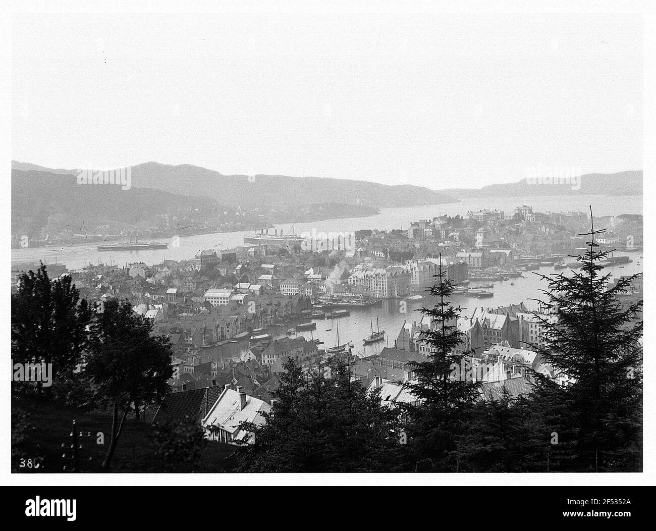 Bergen/Norvège. Vue sur la ville avec port de l'est Banque D'Images