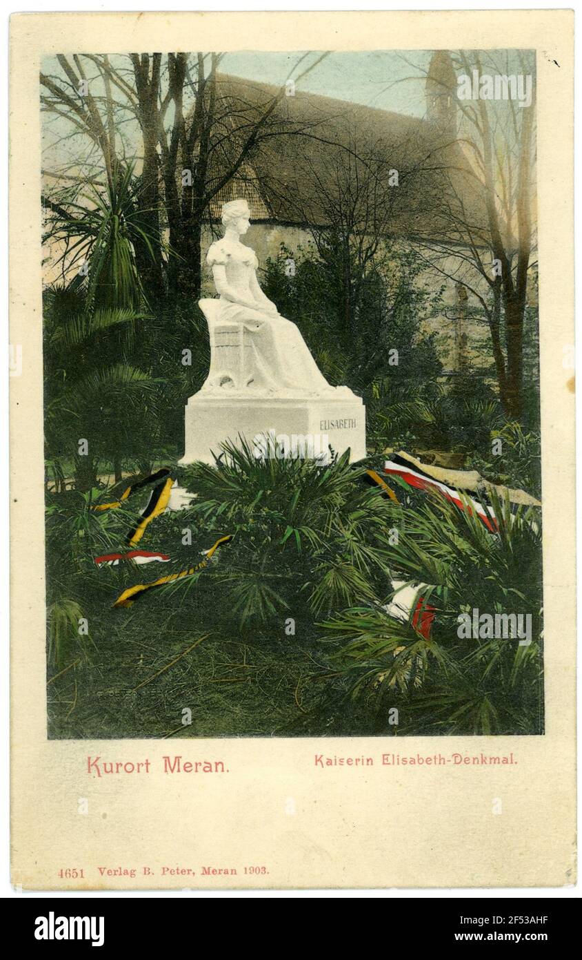 Empress Elisabeth monument Merano. Monument de l'impératrice Elisabeth Banque D'Images