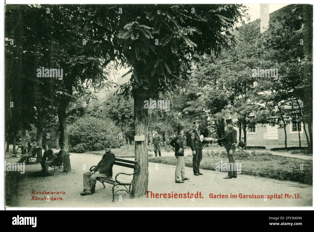 Jardin à l'hôpital Garrison n° 13 Theresienstadt. Jardin à l'hôpital Garrison no 13 Banque D'Images