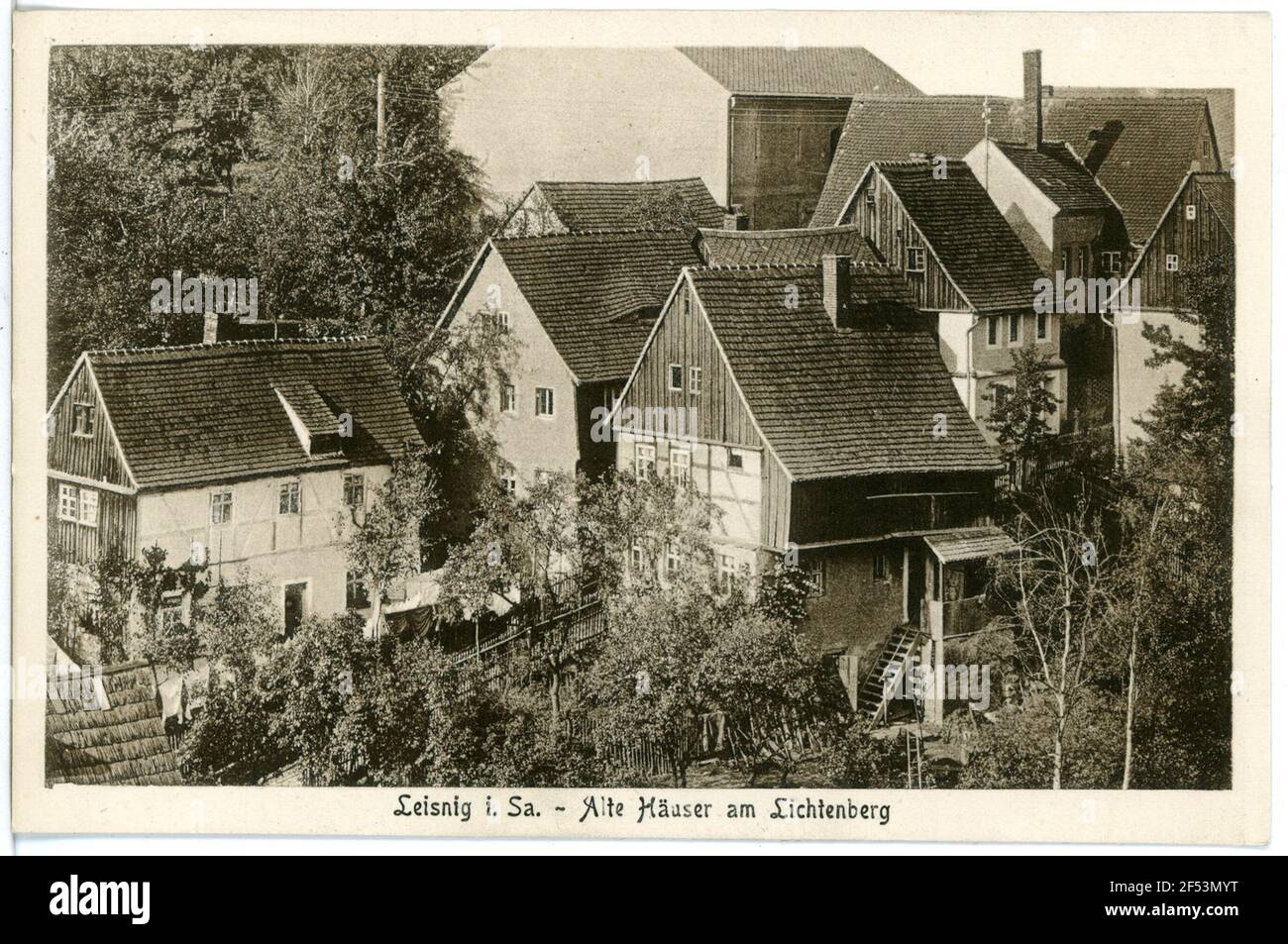 Maisons anciennes de Lichtenberg Leisnig. Maisons anciennes à Lichtenberg Banque D'Images