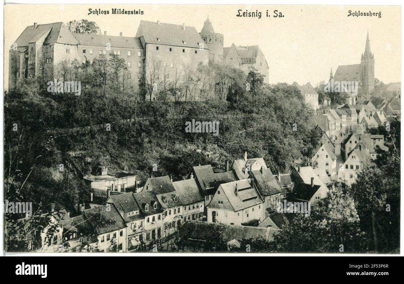 Schloßberg et Mildenstein Leisnig fermé. Schlossberg U. Château de Mildenstein Banque D'Images