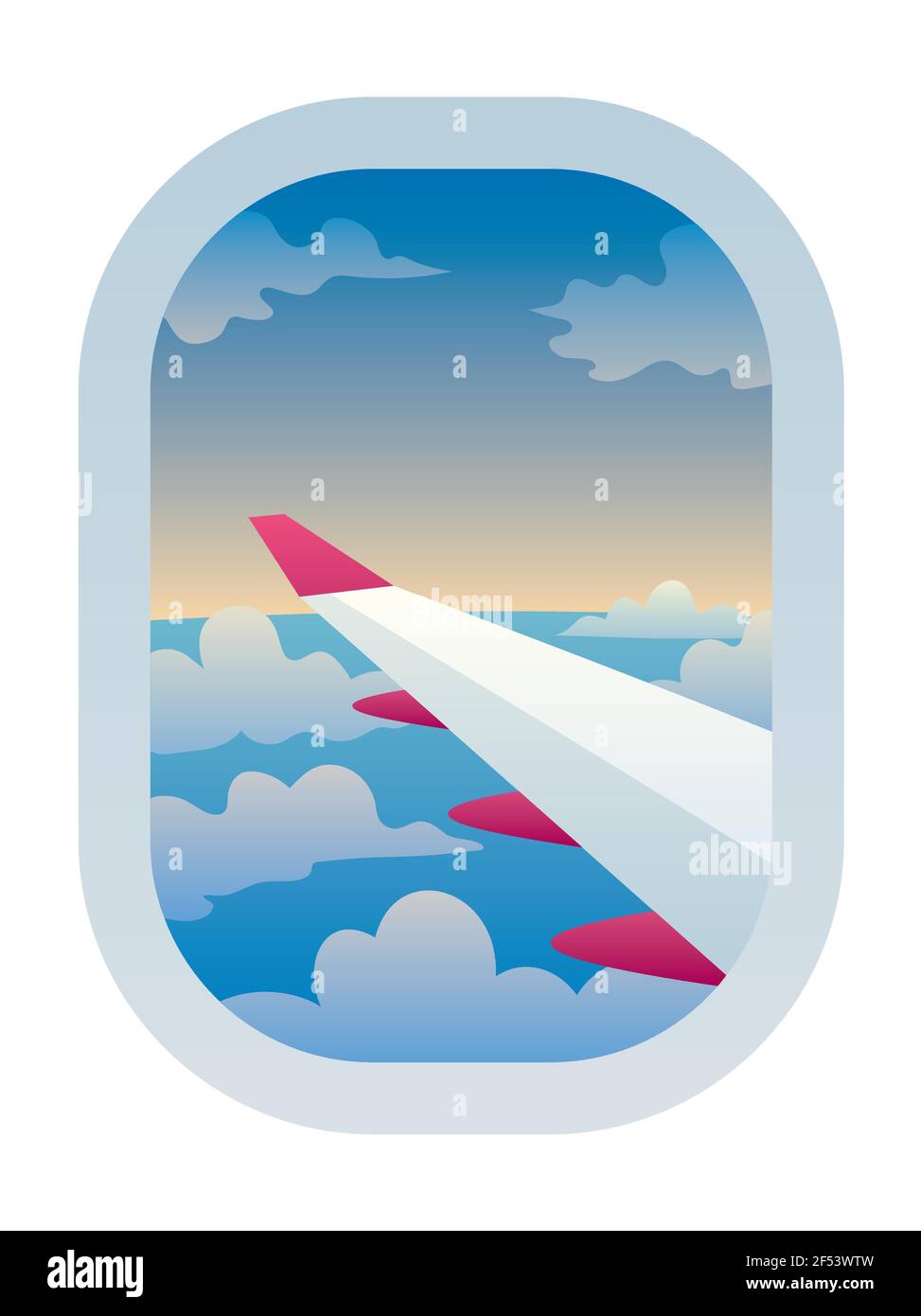 Vue de la fenêtre de l'avion Illustration de Vecteur