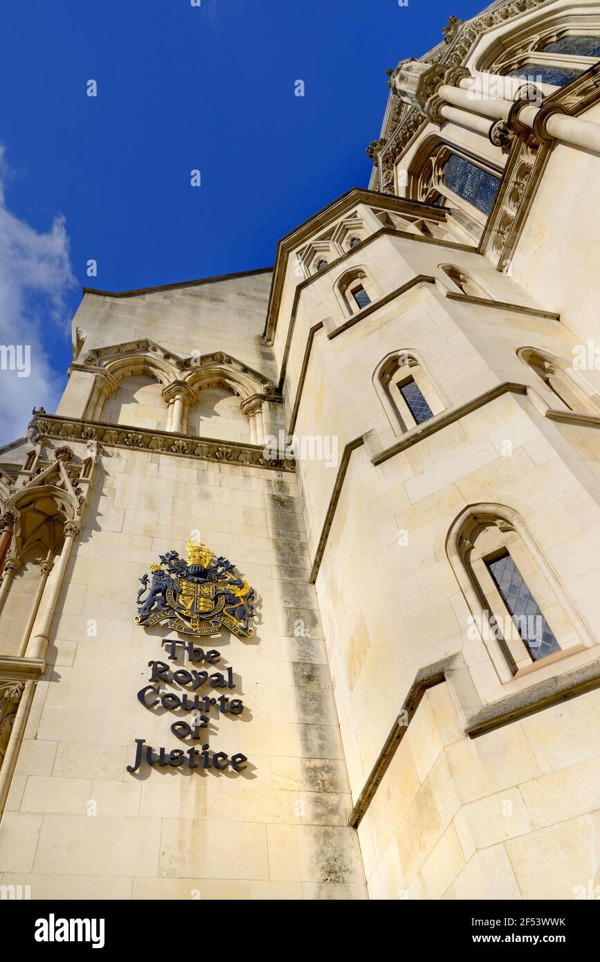 Londres, Angleterre, Royaume-Uni. Cours royales de justice / 'les cours de droit' dans le volet Banque D'Images