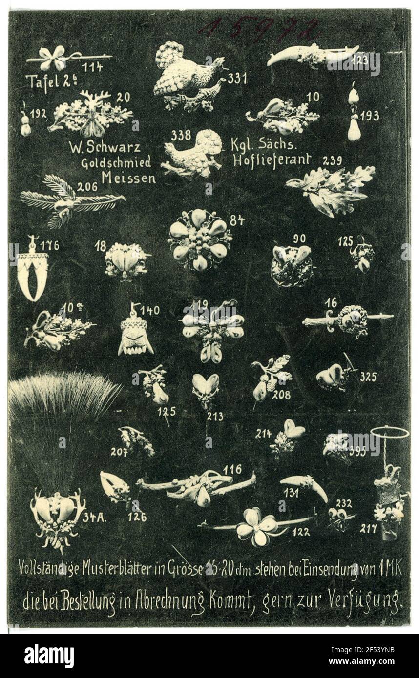 Goldsmith Black - Jewellery Meissen. Goldsmith Black - bijoux Banque D'Images Goldsmith Black - Jewellery Meissen. Goldsmith Black - bijoux Banque D'Images