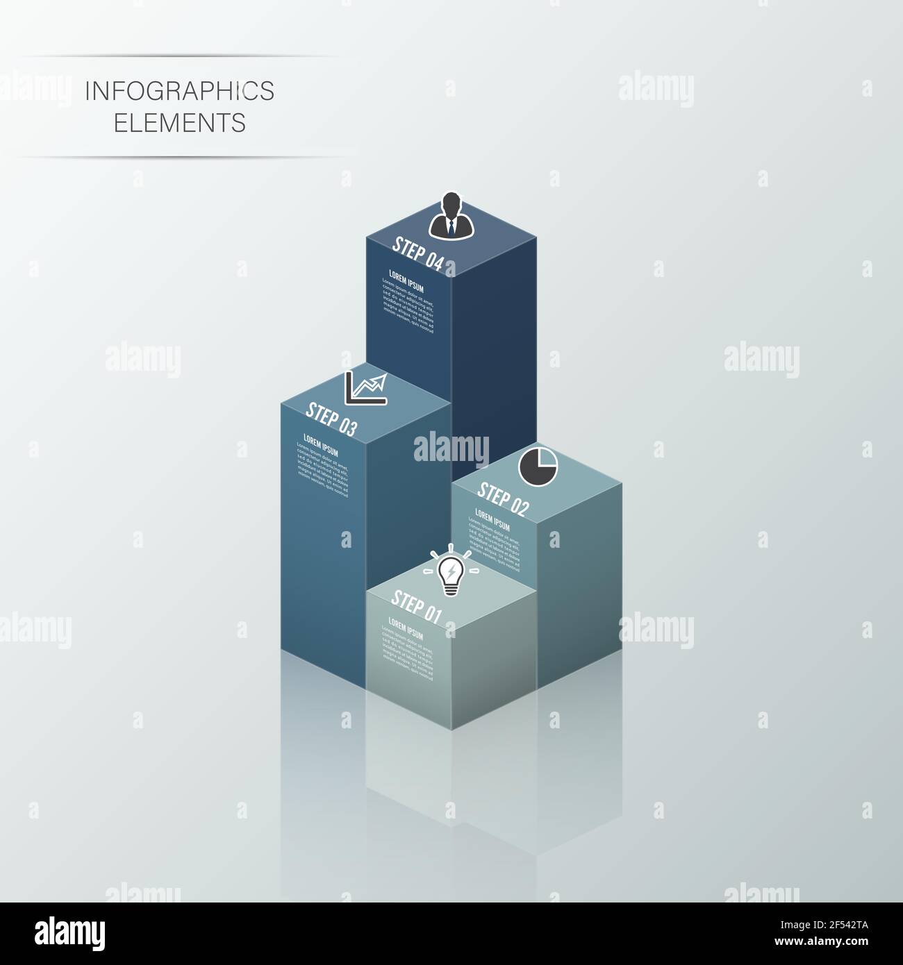 Bandeau des options de style 3d des statistiques d'entreprise modernes.  Vector. Peut être utilisé pour la mise en page du flux de travail, le  diagramme, les options de numérotation, les options d'augmentation,