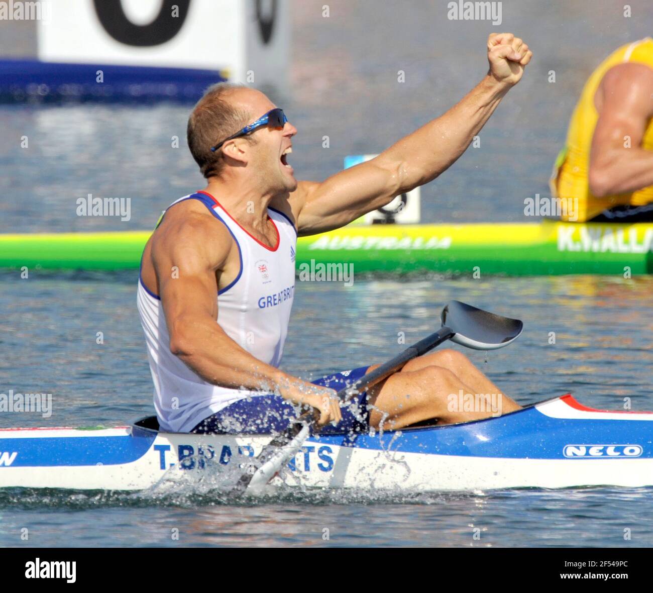 JEUX OLYMPIQUES BEIJING 2008. 14e JOUR 22/8/08. HOMMES K1 1000M TIM BRABANTS GAGNE L'OR. PHOTO DAVID ASHDOWN. Banque D'Images