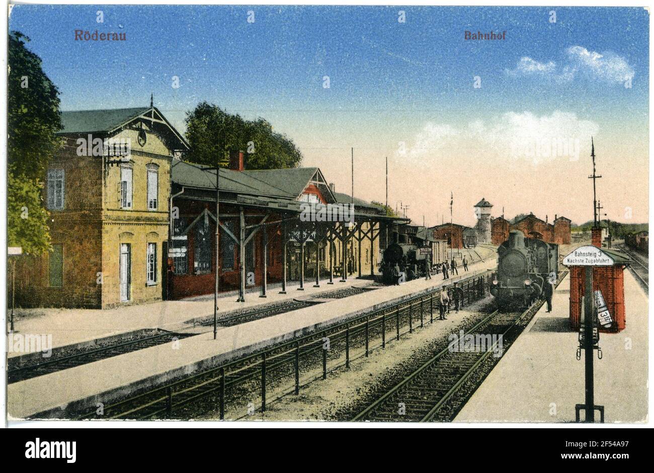 Gare de Bahnhof Röderau Banque D'Images