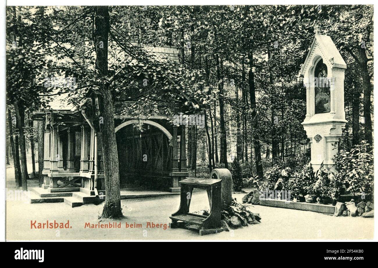 Photo de Marien à l'Aberg Carlsbad. Pavillon (1894) et Marienbild (1900) à Aberg Banque D'Images