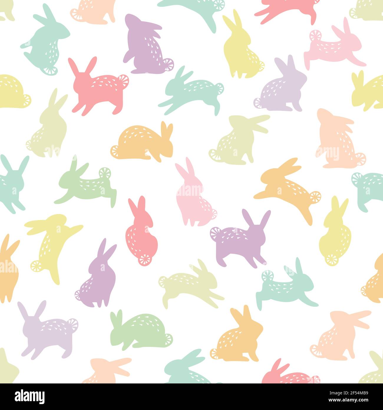 Motif pâques coloré avec lapins Illustration de Vecteur