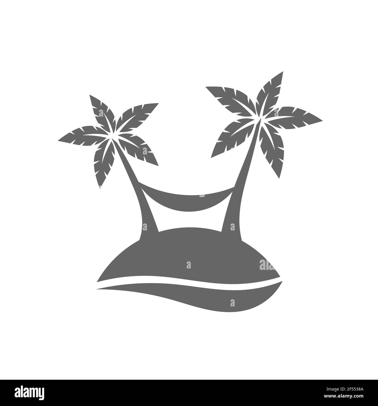 Icône palmiers sur l'île. Illustration vectorielle Illustration de Vecteur