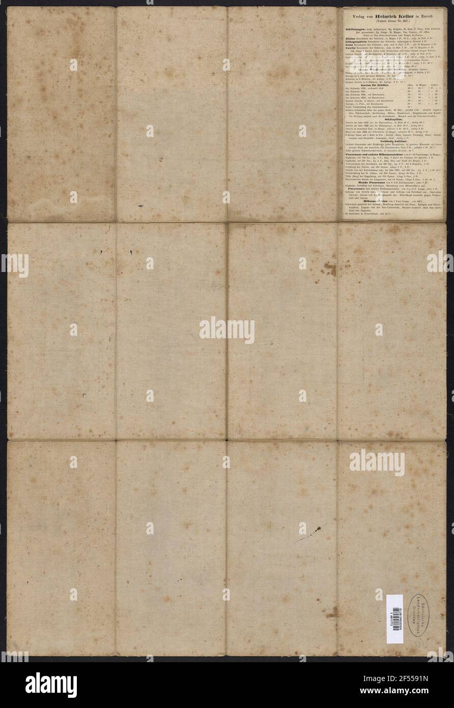 Plan de voyage de la Suisse, env. 1: 500 000, lithographie, 1850 Banque D'Images