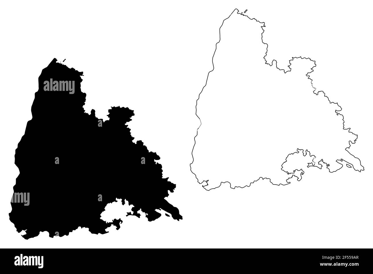 Région de Fribourg (République fédérale d'Allemagne, État du Bade-Wurtemberg) carte illustration vectorielle, schéma à tracer carte de Fribourg Illustration de Vecteur