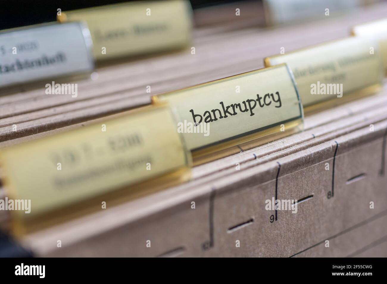 Ancien onglet sur la faillite Banque D'Images