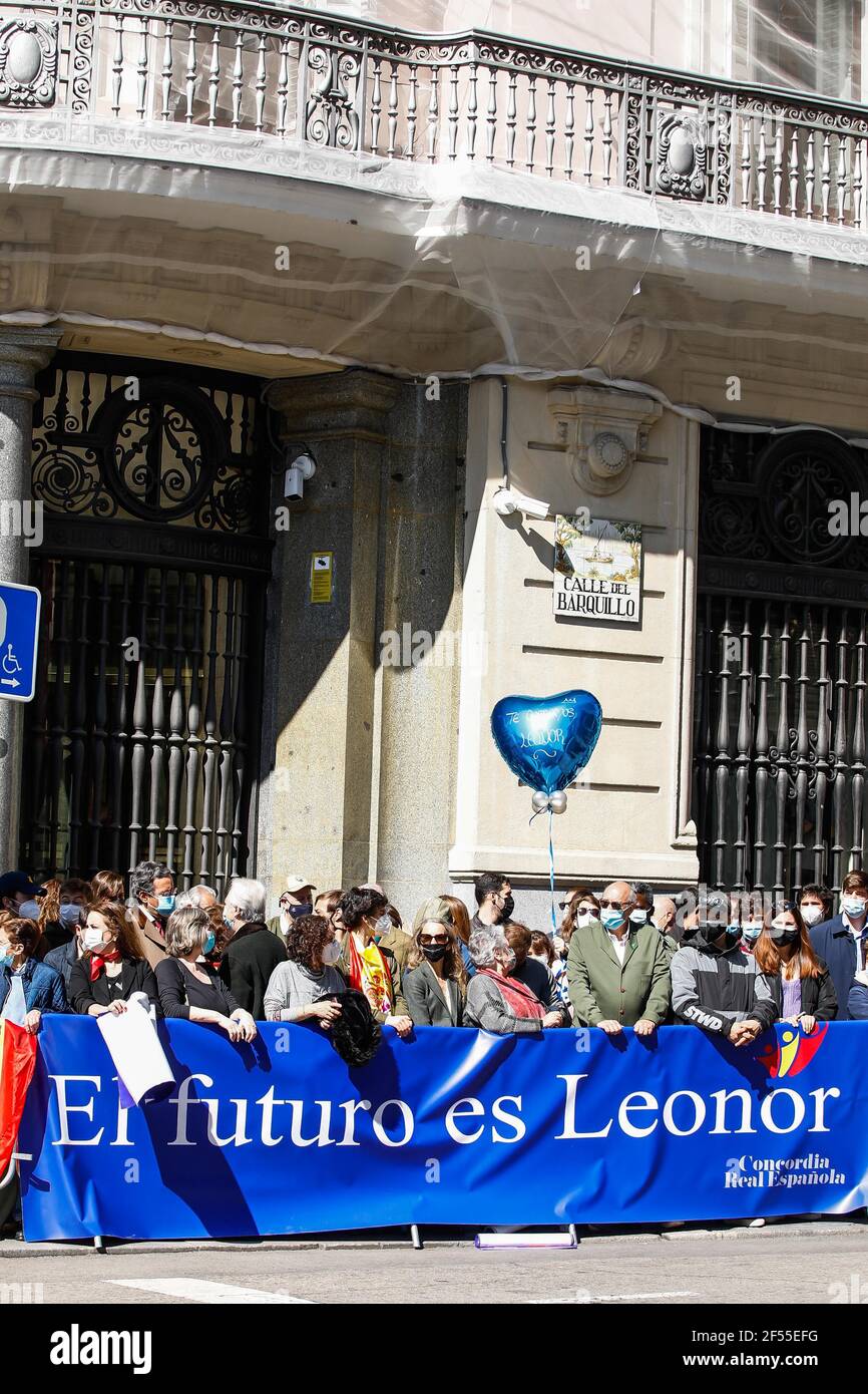 La princesse Leonor participe au 30e anniversaire de l'institut Cervantes au bureau de l'institut Cervantes à Madrid, Espagne, le 24 mars 2021. Photo par Archie Andrews/ABACAPRESS.COM Banque D'Images