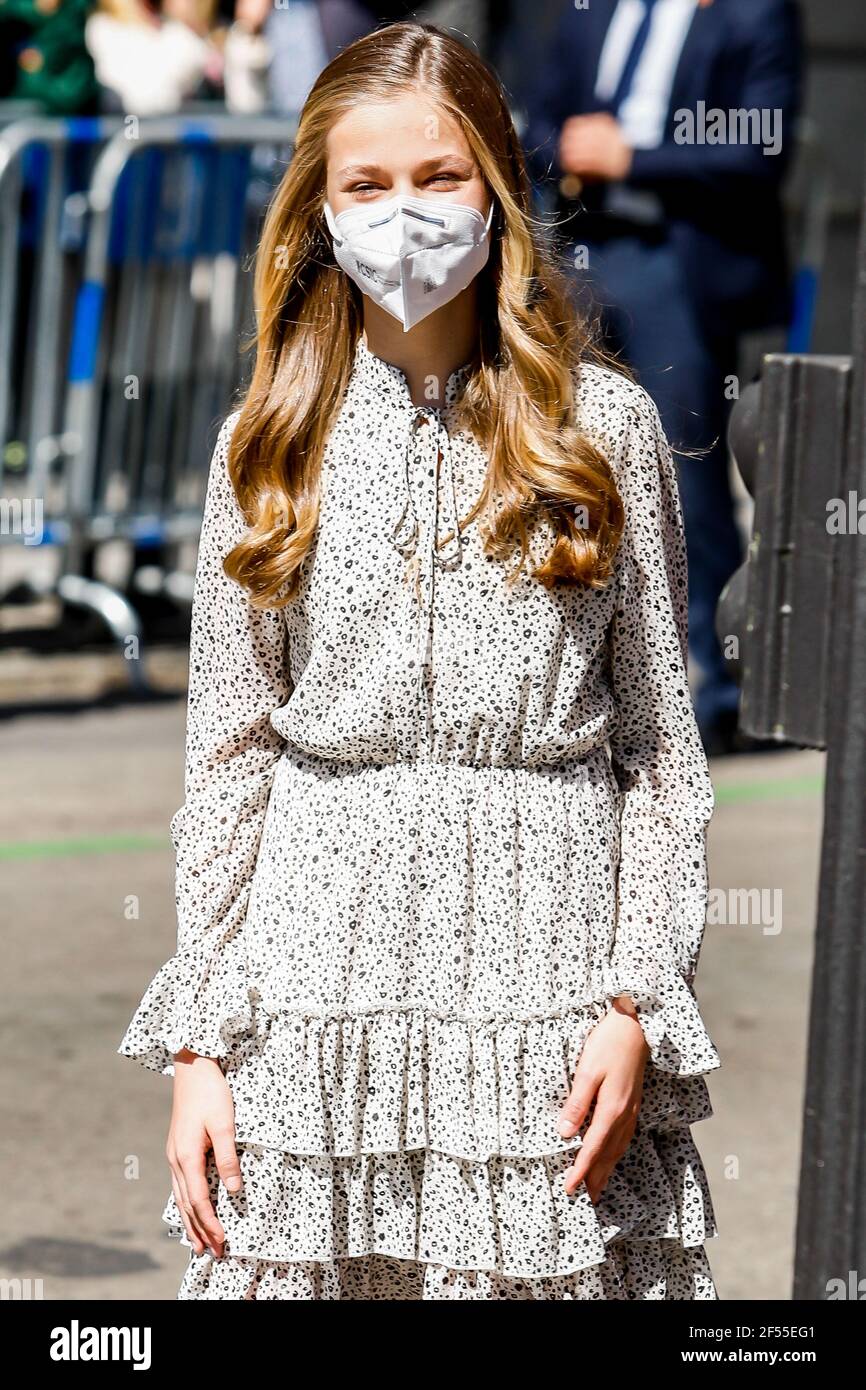 La princesse Leonor participe au 30e anniversaire de l'institut Cervantes au bureau de l'institut Cervantes à Madrid, Espagne, le 24 mars 2021. Photo par Archie Andrews/ABACAPRESS.COM Banque D'Images