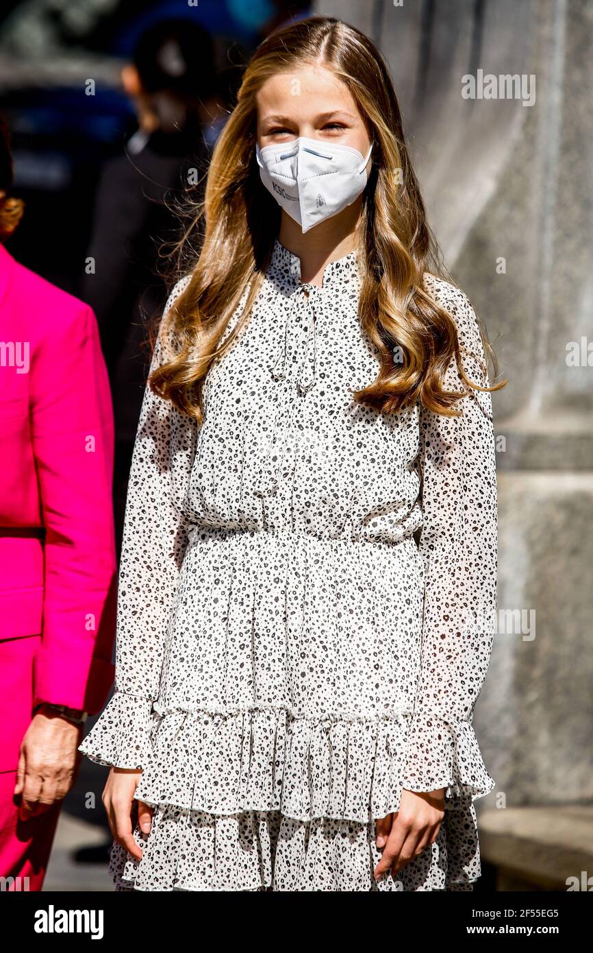 La princesse Leonor participe au 30e anniversaire de l'institut Cervantes au bureau de l'institut Cervantes à Madrid, Espagne, le 24 mars 2021. Photo par Archie Andrews/ABACAPRESS.COM Banque D'Images