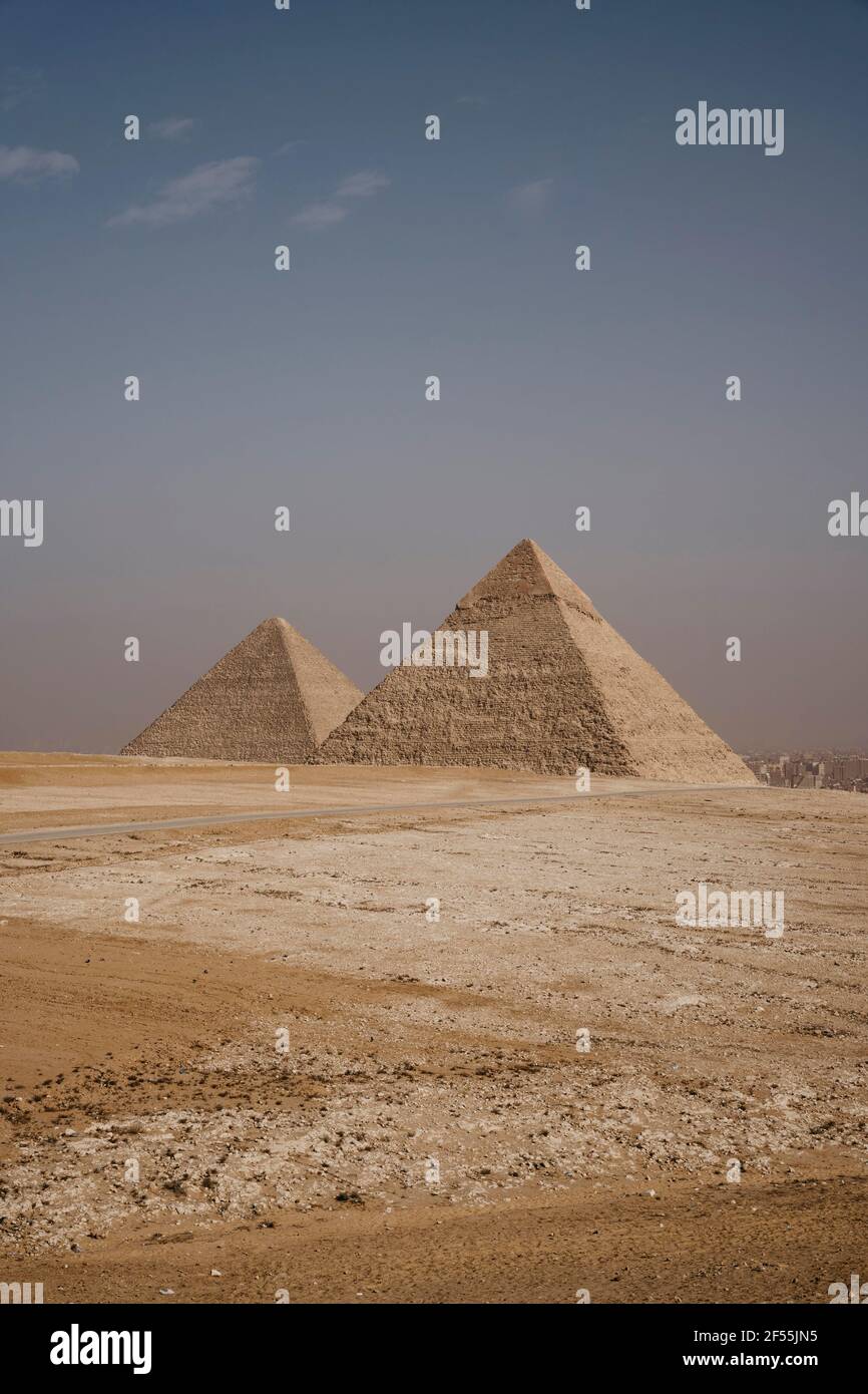Égypte, le Caire, pyramides de Gizeh Banque D'Images