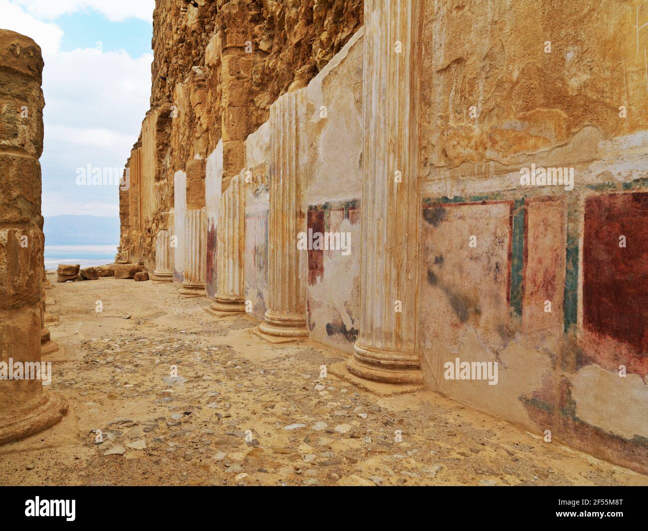 Israël, Masada, la forteresse de montagne du roi Hérode et le dernier bastion de la révolte juive contre les Romains en 73 après J.-C. site du patrimoine mondial de l'UNESCO Banque D'Images