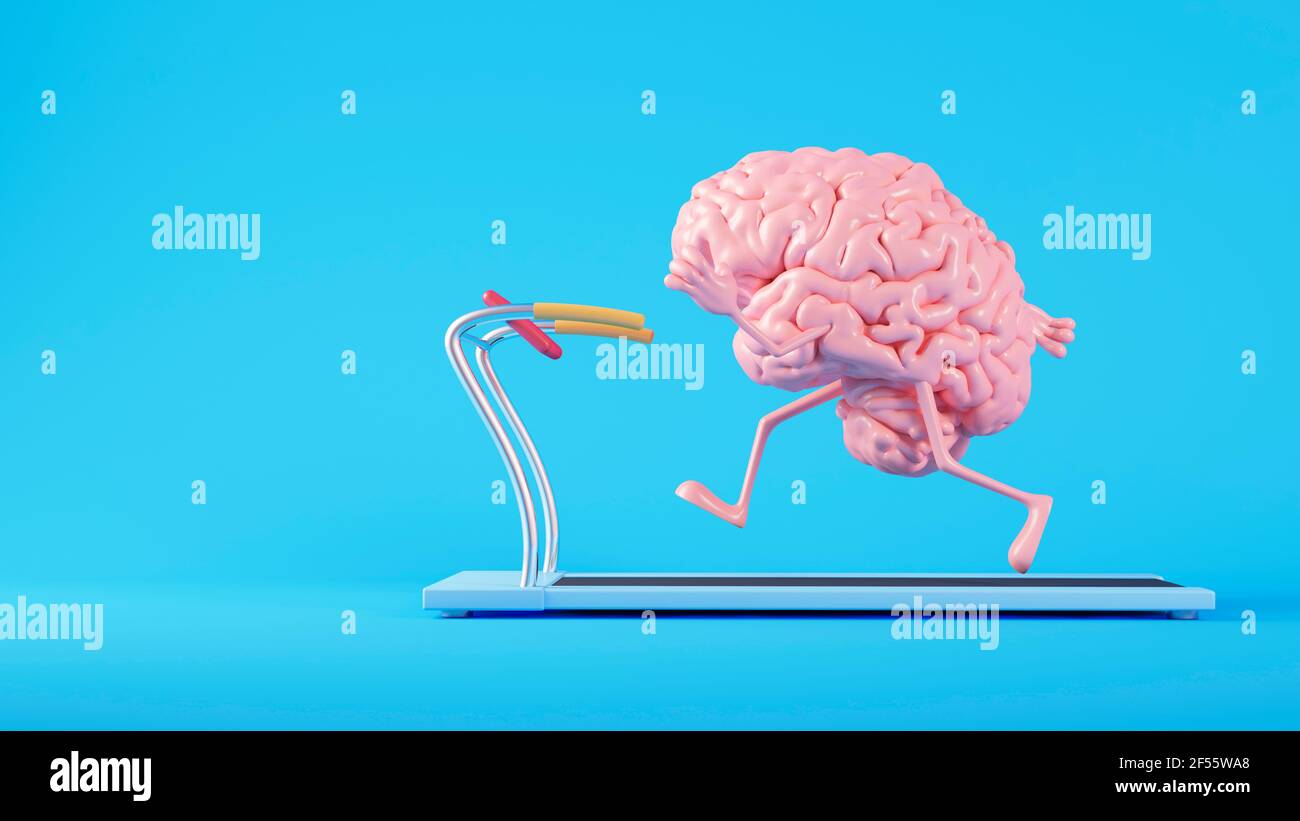 Rendu tridimensionnel du livre de lecture du cerveau humain Banque D'Images