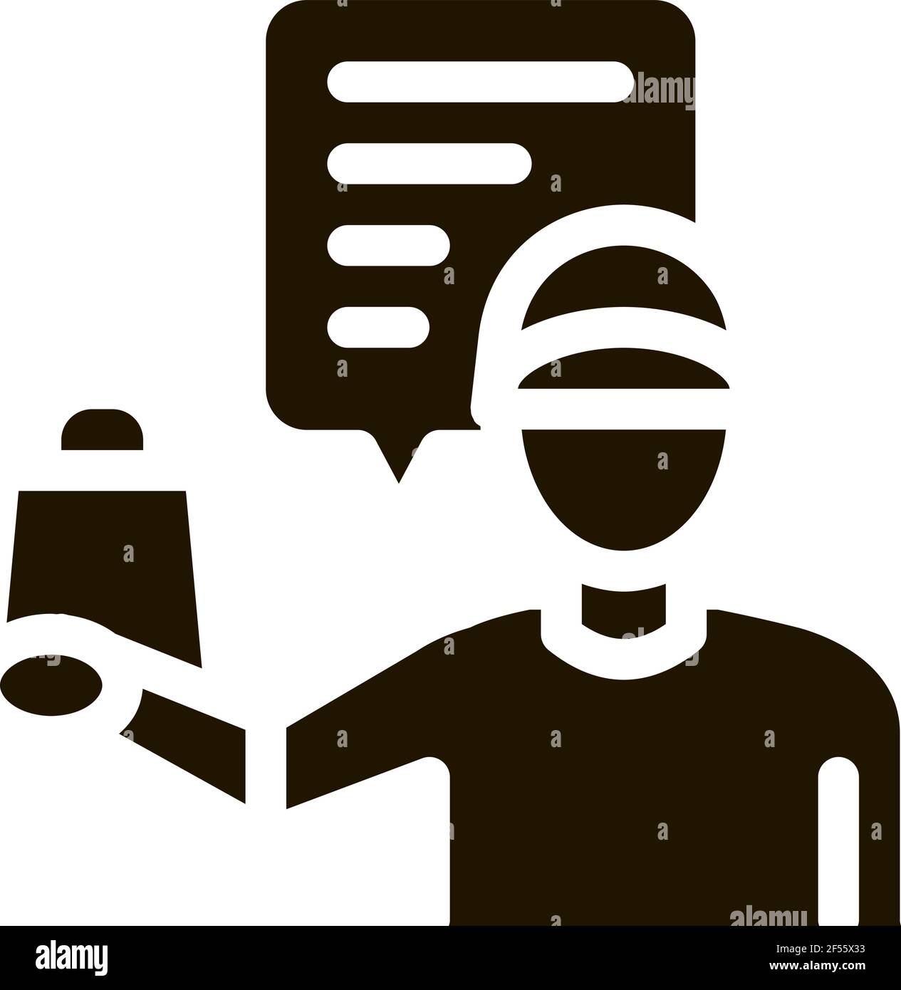 Illustration du glyphe vectoriel de l'icône du vendeur à emporter Illustration de Vecteur