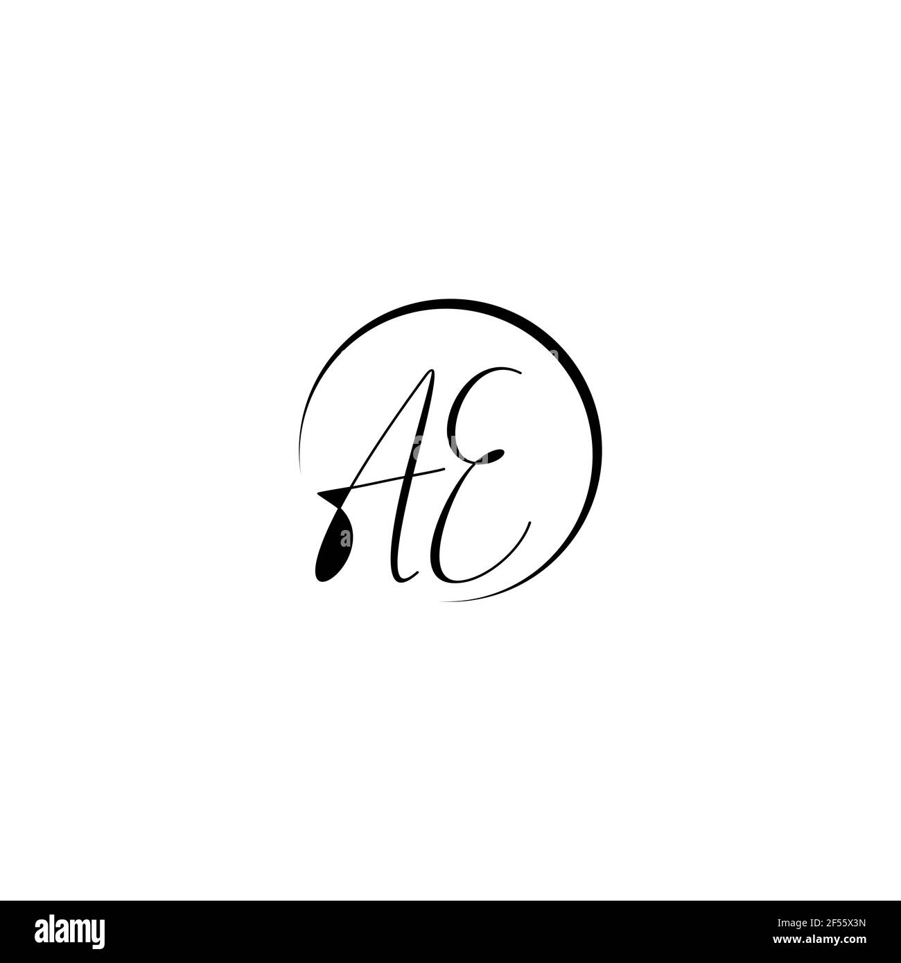 Logo AE initial, logo AE, modèle de conception de logo lettre AE Vector EPS 10 Banque D'Images