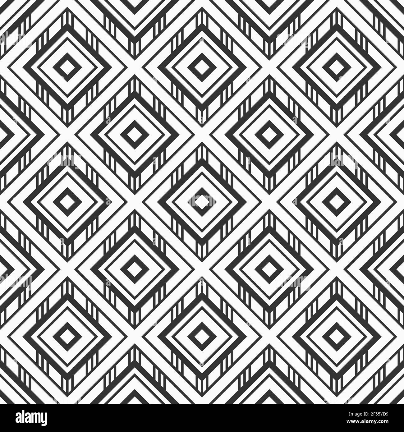Motif losange rayé abstrait sans couture. Texture moderne et élégante. Répétition de mosaïques géométriques. Arrière-plan monochrome vectoriel. Illustration de Vecteur
