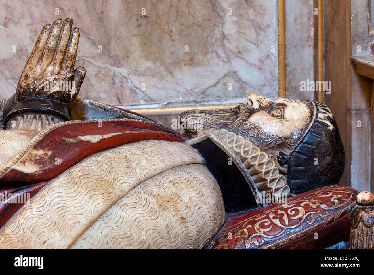 La tombe de John STILL, évêque de Bath & Wells 1593-1607, à Wells Cathedral, Wells, Somerset, Royaume-Uni Banque D'Images
