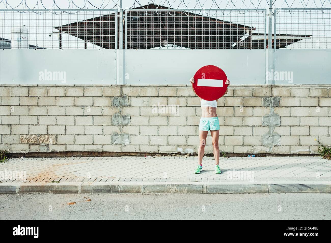 Femme à la course, Madrid Espagne Banque D'Images