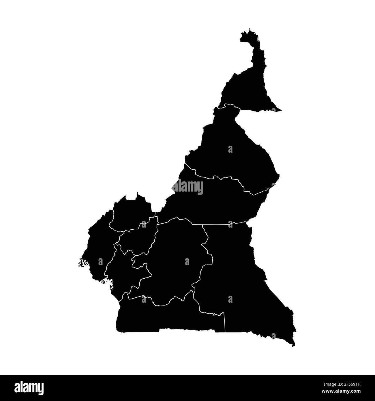 Vecteur de carte de pays du Cameroun avec zones régionales Illustration de Vecteur