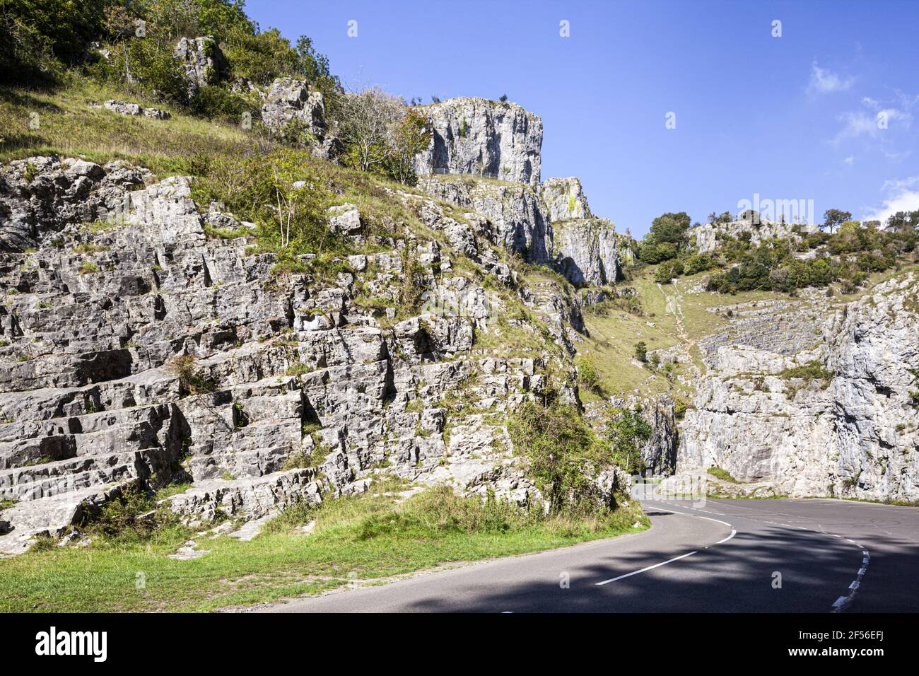 Gorge de cheddar. Gorge calcaire dans les collines de Mendip, Cheddar, Somerset, Royaume-Uni Banque D'Images