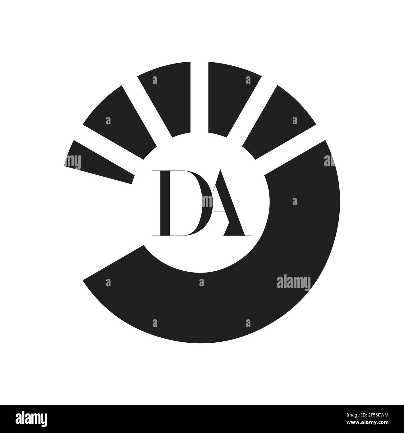 Modèle de vecteur de conception de logo DA de lettre de monogramme initial. DESIGN DU logo DA Letter Banque D'Images