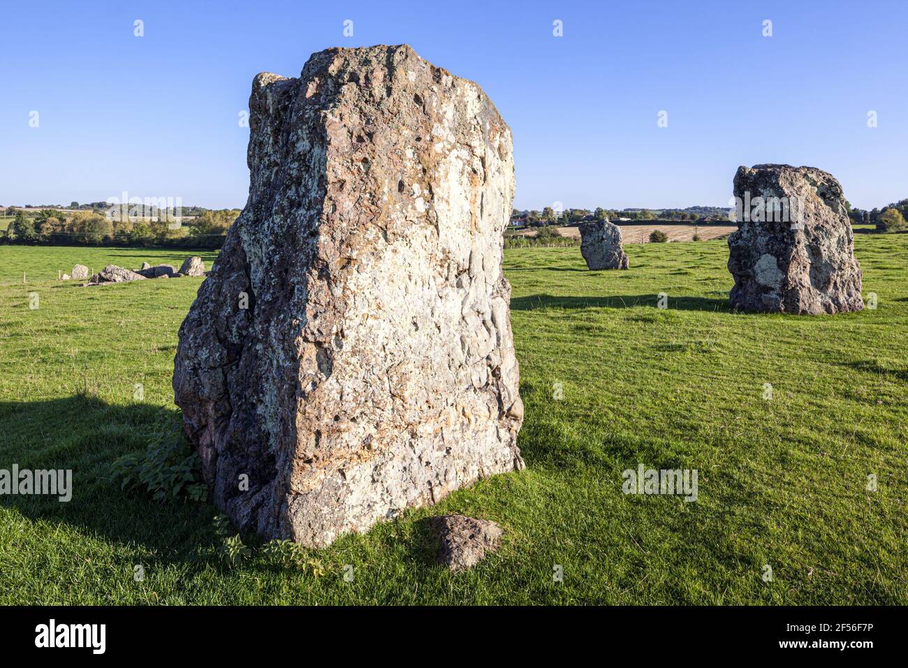 Stanton Drew Stone Circle (cercle de pierres de la deuxième plus grande en Grande-Bretagne) datant de 3000-2000BC près de Stanton Drew, Somerset UK Banque D'Images