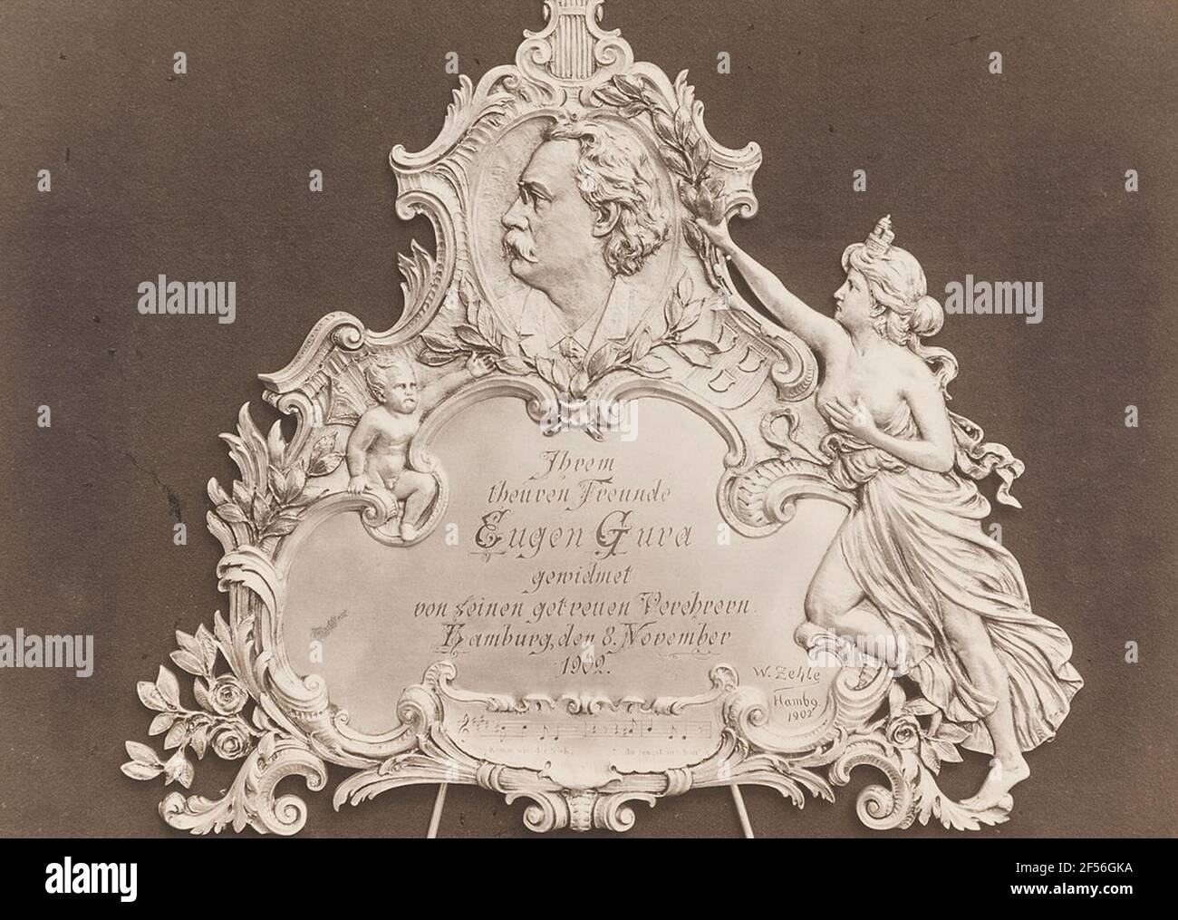 Ses amis à thème Eugen Gura se sont consacrés à ses fidèles adorateurs. . Banque D'Images