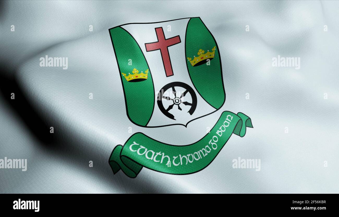 3D Illustration d'un drapeau de Tuam en Irlande Banque D'Images