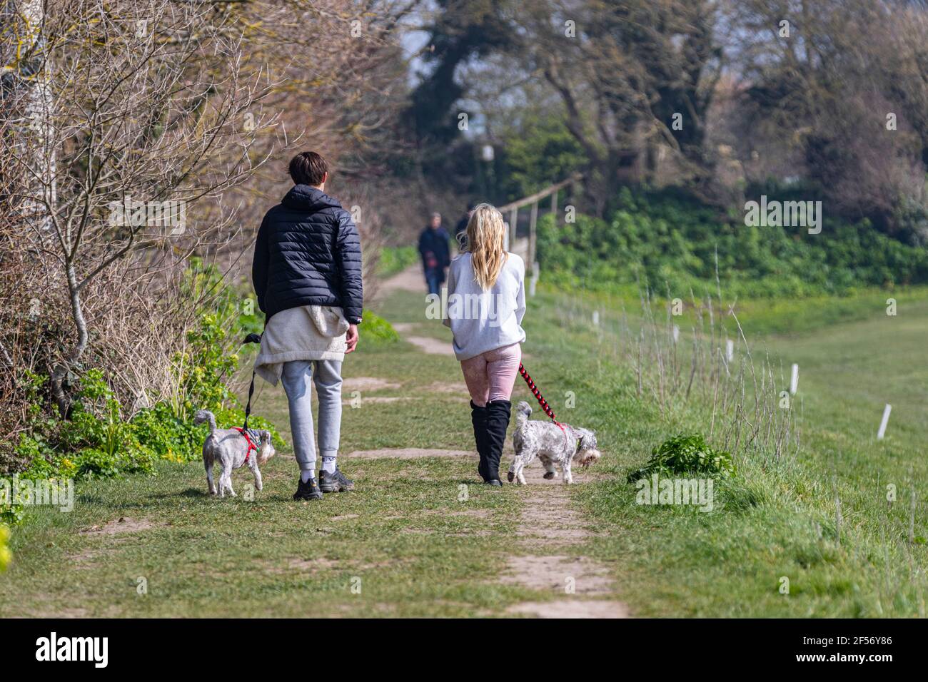 Randonneurs sur un sentier rural Banque D'Images